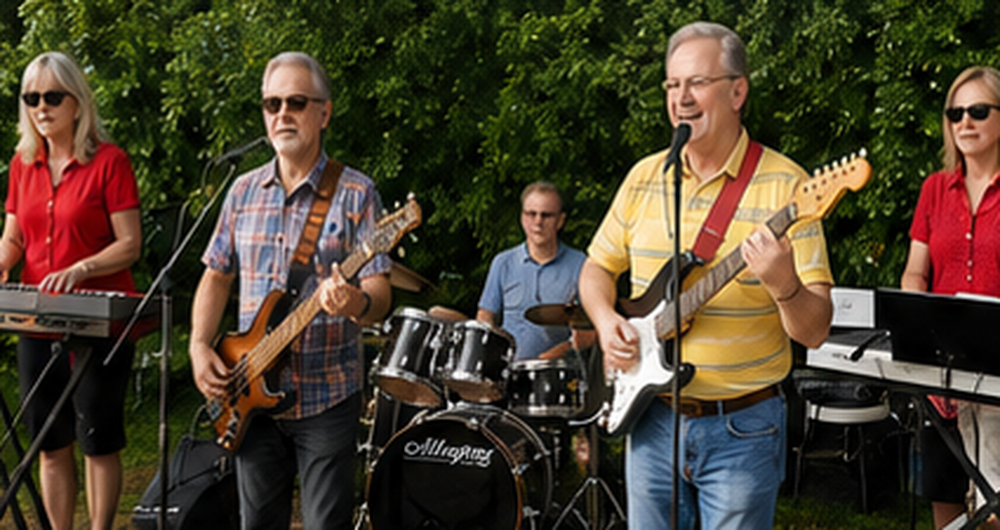 Evergreen performing outdoors